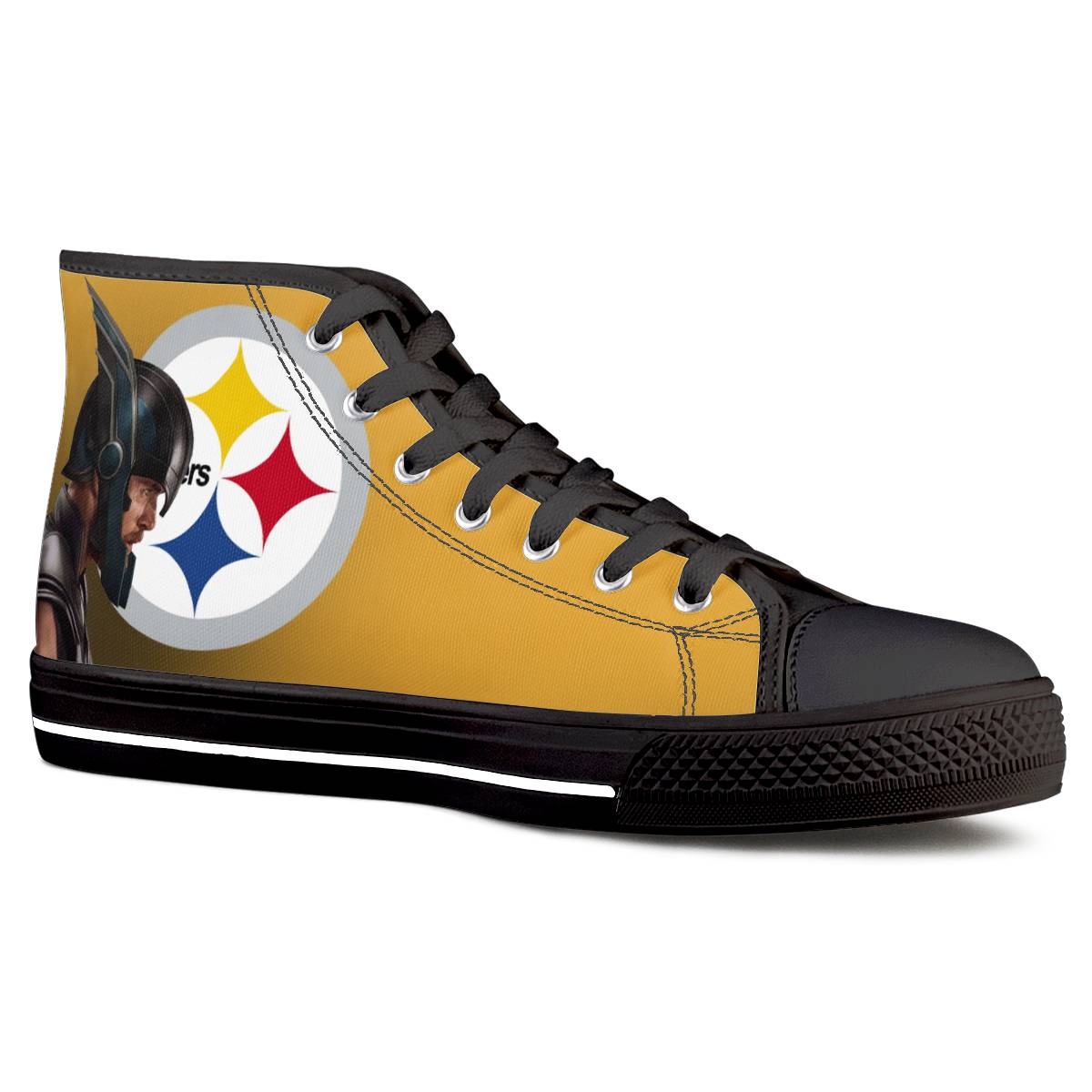 Women's Pittsburgh Steelers High Top Canvas Sneakers 004